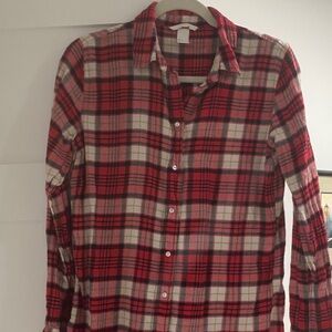 H&M Red and White Plaid Men's Shirt